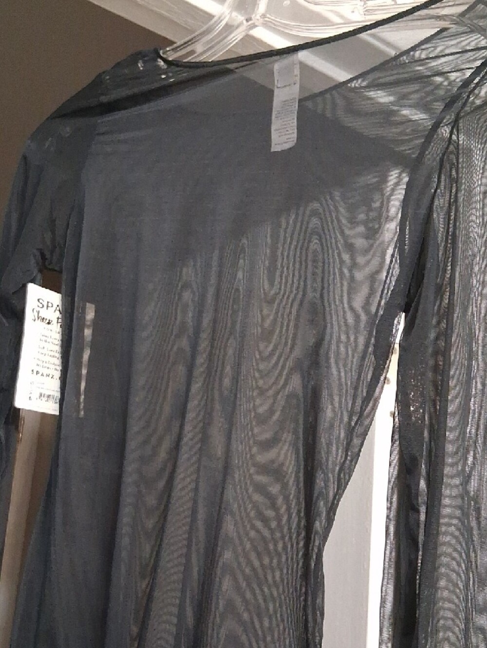 SPANX Sheer Long Sleeve Bodysuit in Black - Picture 4 of 6